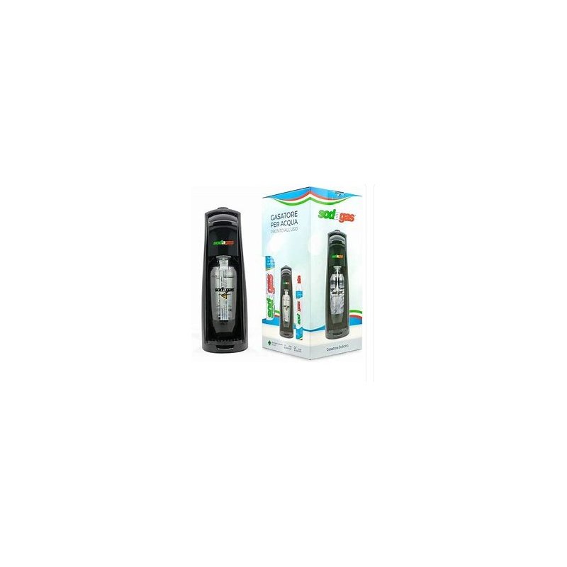 Vendita online GASATORI E BOMBOLE KIT GASATORE SODAGAS MOD. BOLL ICINO NERO COMPRENSIVO DI BOMBOLA E BOTTTIGLIA costo  53,70 €  spedizione in 24h-48h pagmamento PayPal Stripe Contrassegno